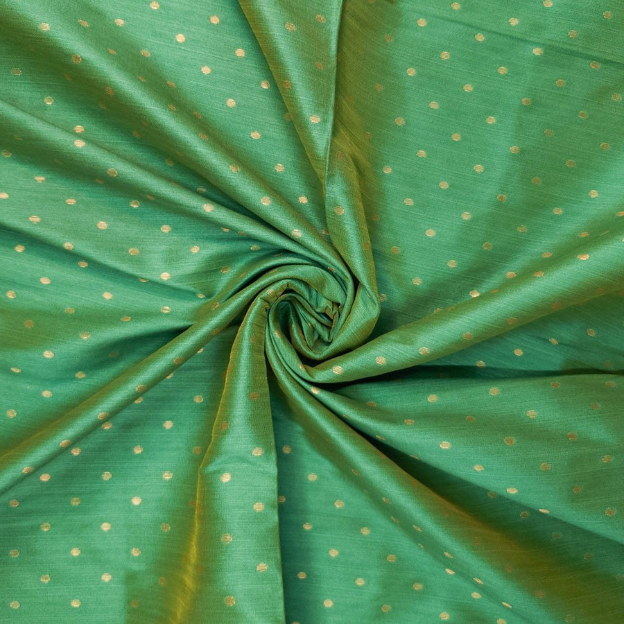 Unstitched Green Zari Butti Kurta Pyjama