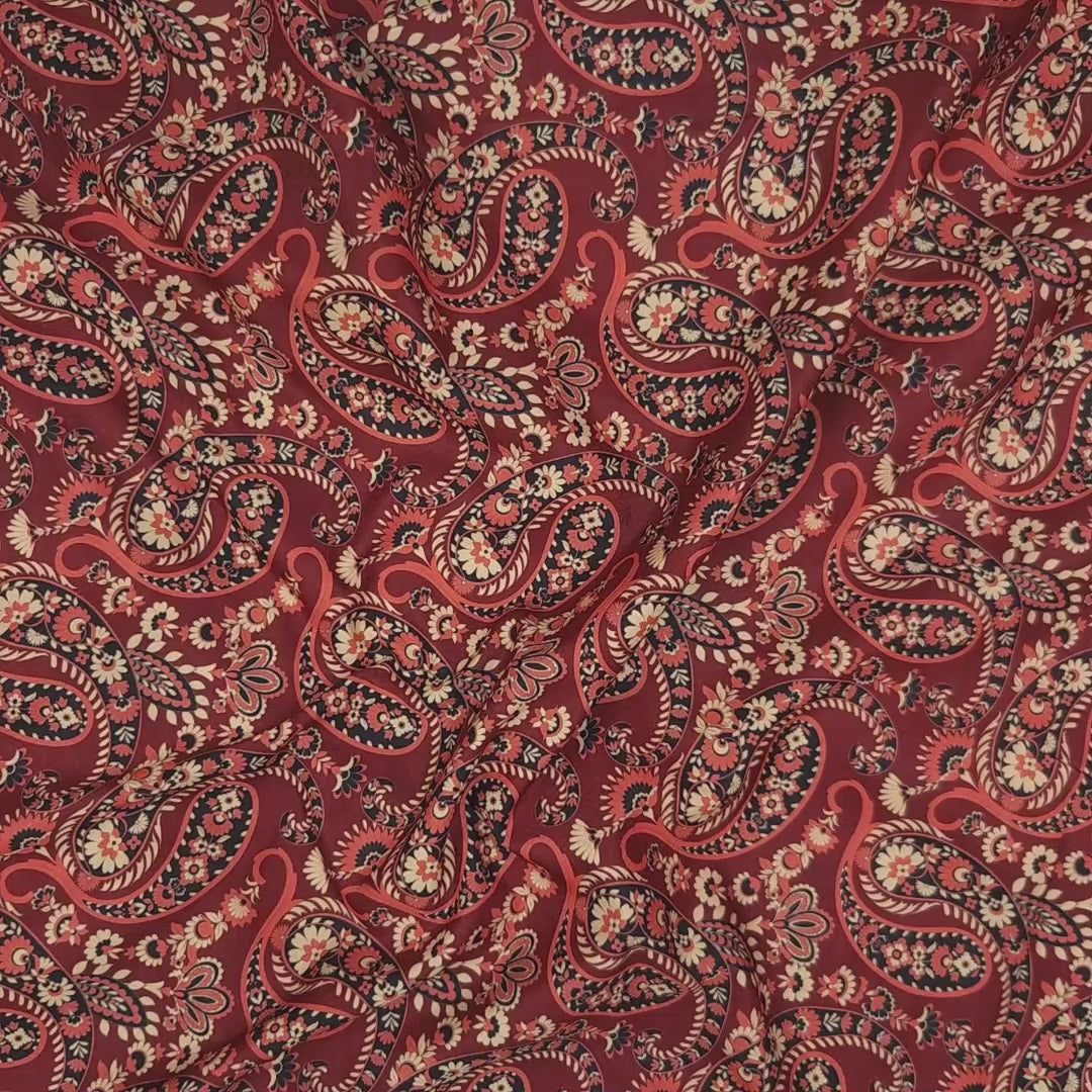 Unstitched Paisley Digital Print Kurta Pyjama