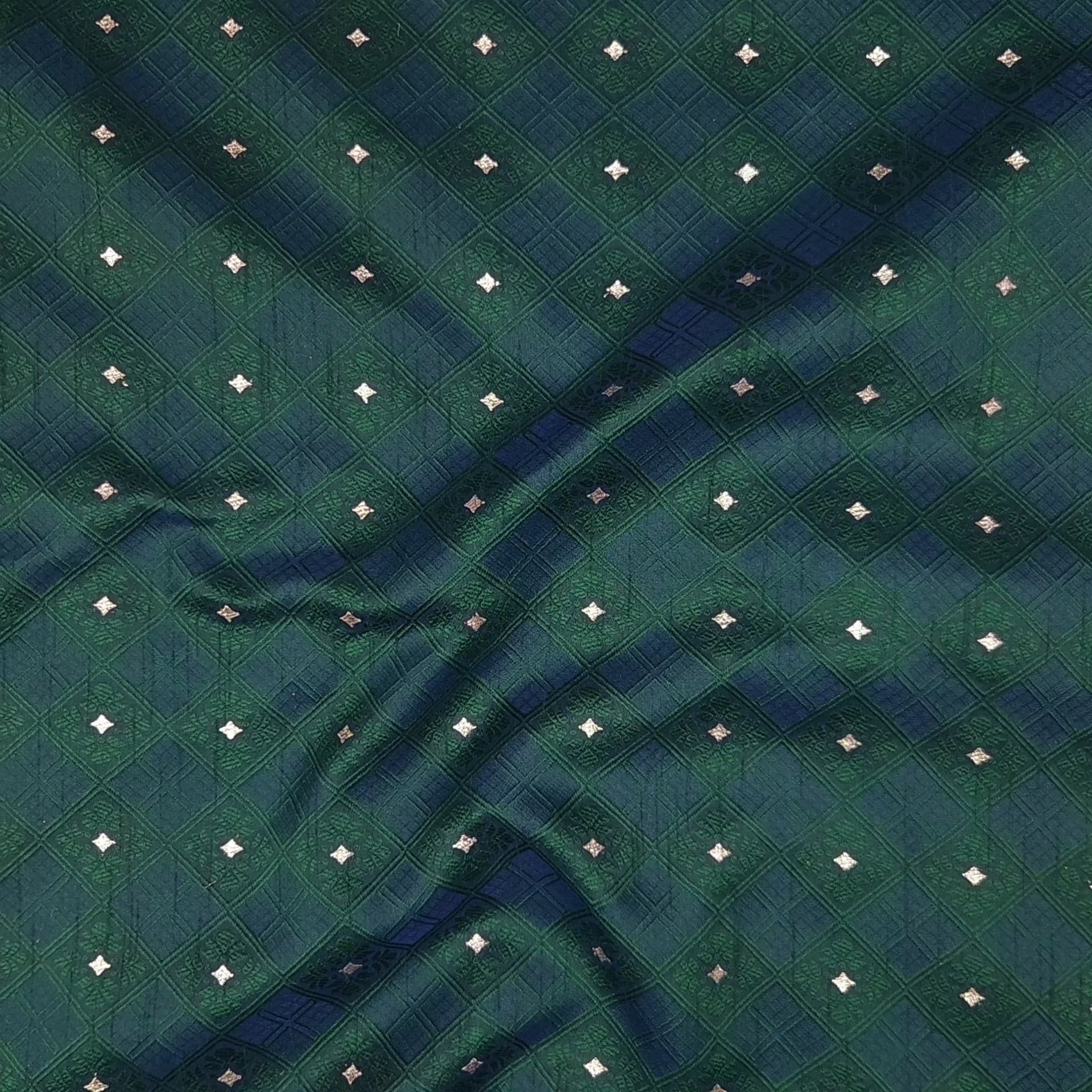 Unstitched Green Navy Zari Kite Kurta Pyjama