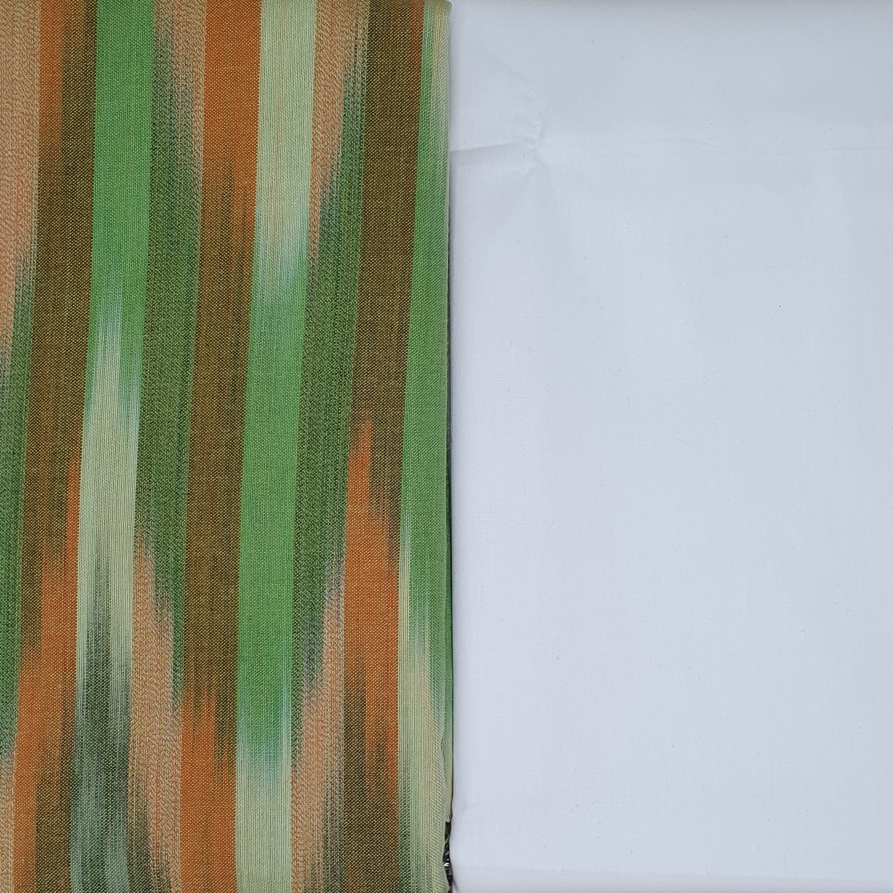 Unstitched Tiranga Cotton Handloom Ikat Kurta Pyjama