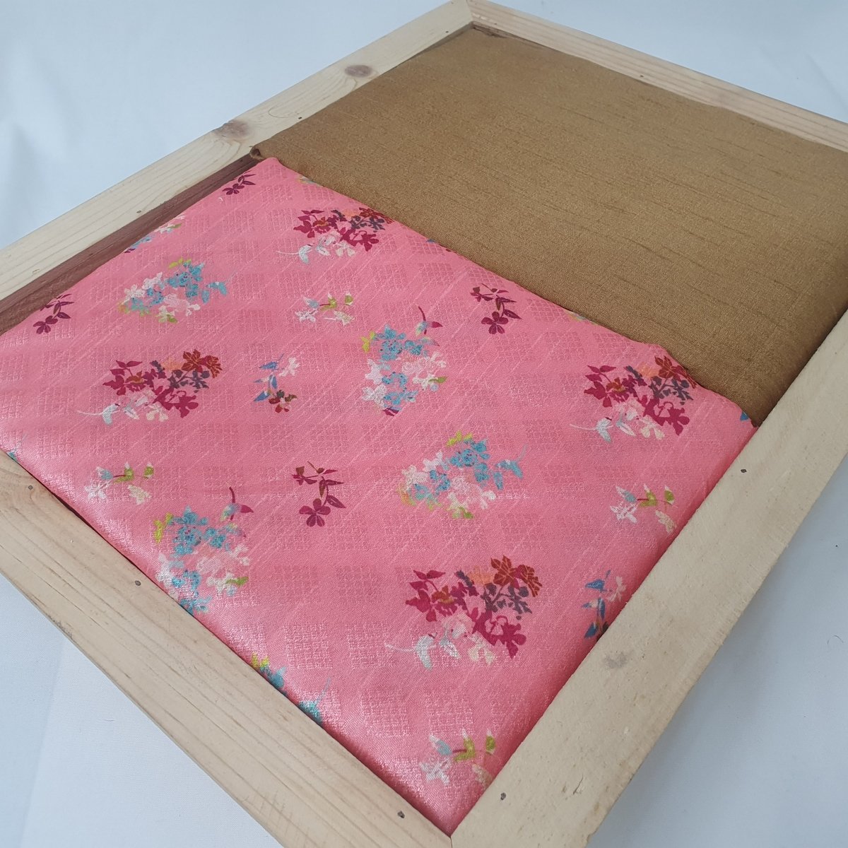 Kurta Set - Pink Diamond Floral Print Kurta Chikoo Pyjama - Regular - Dakshina Store