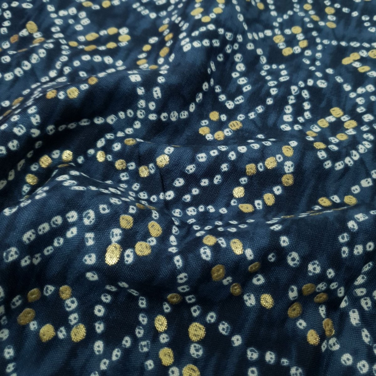 Unstitched Blue Bandhani Kurta Pyjama