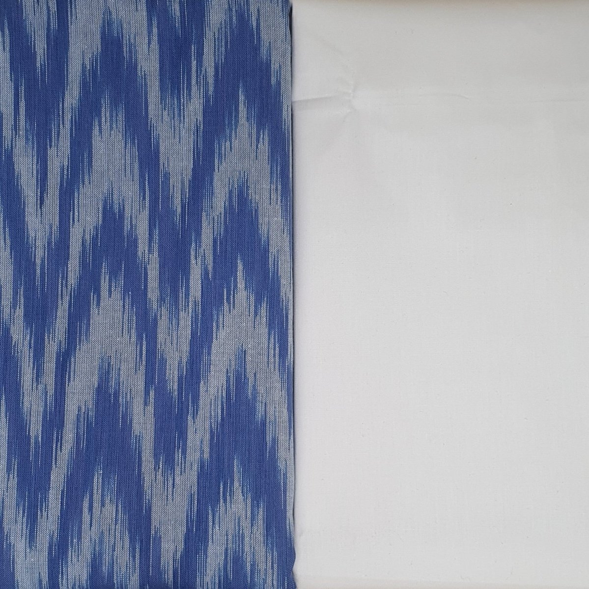 Kurta Set - Blue Handloom Ikat Kurta Pyjama - Regular - Dakshina Store