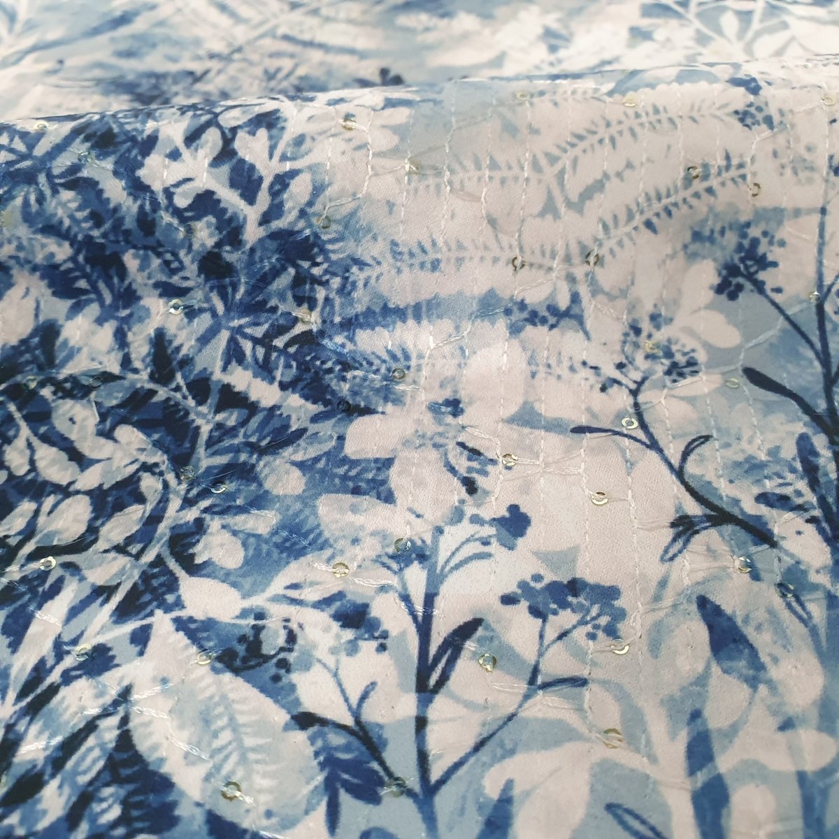 Unstitched Blue Embroidery Bundi Navy Kurta Set