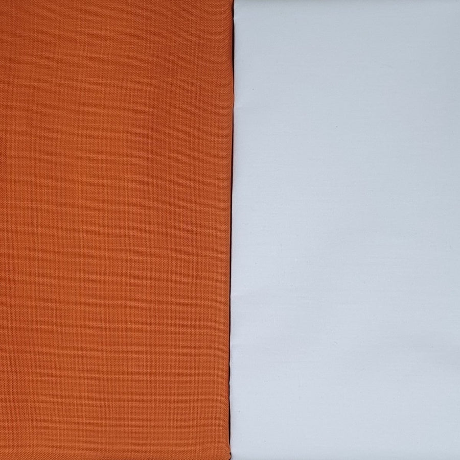 Kurta Set - Cotton Linen Orange Kurta Pyjama - Regular - Dakshina Store