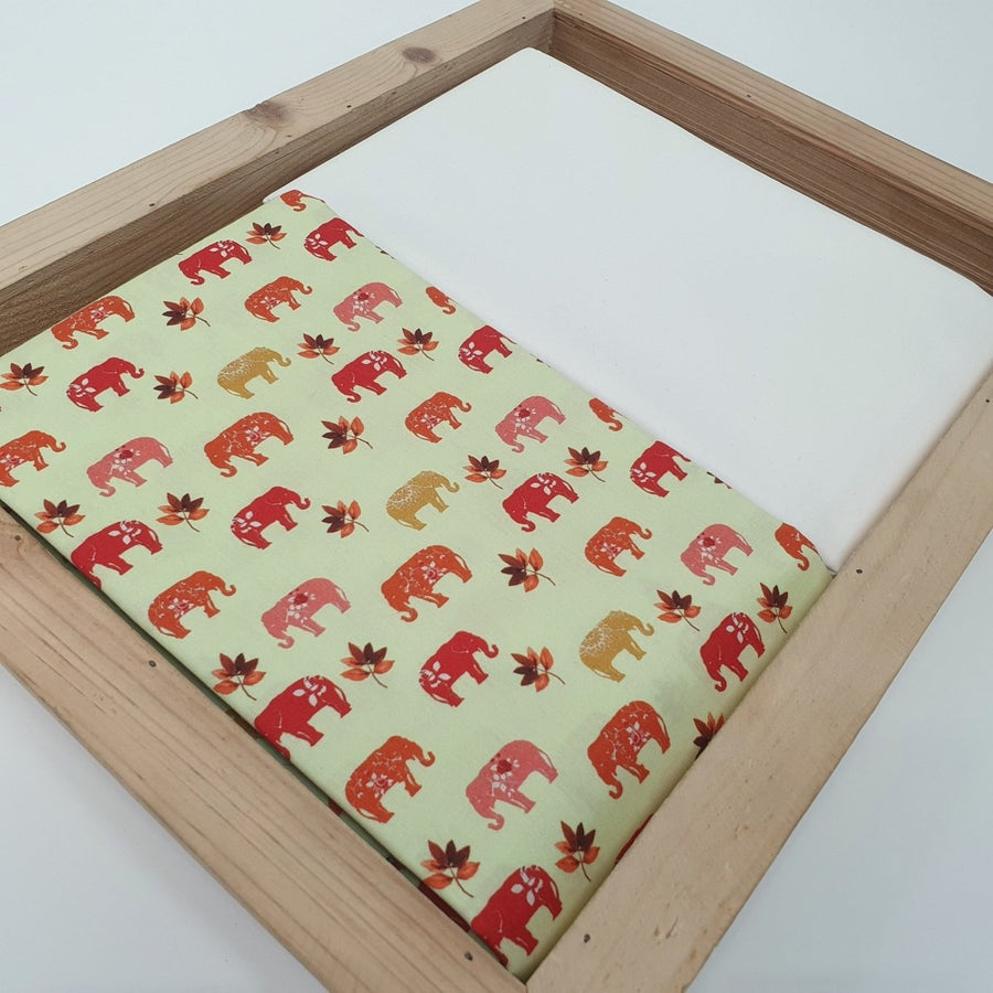 Unstitched Elephant Print Cotton Kurta Pyjama