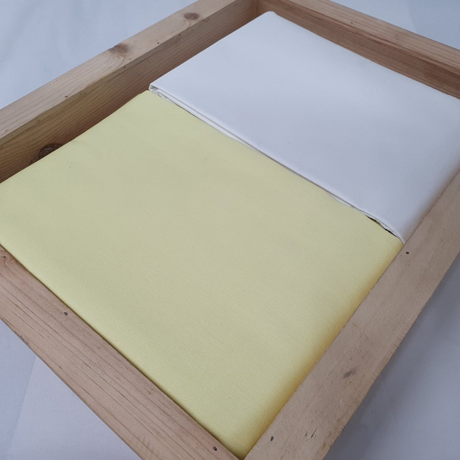 Kurta Set - [Cotton 100%] Kurta Pyjama (Pastel Yellow) - Unstitched - Regular - Dakshina Store
