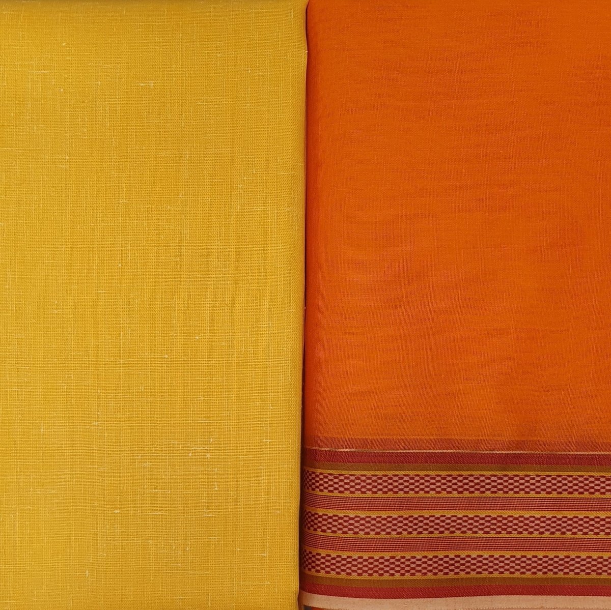 Dhoti Kurta - Bhagwa Dhoti & Kurta (Yellow) - Unstitched - Dakshina Store