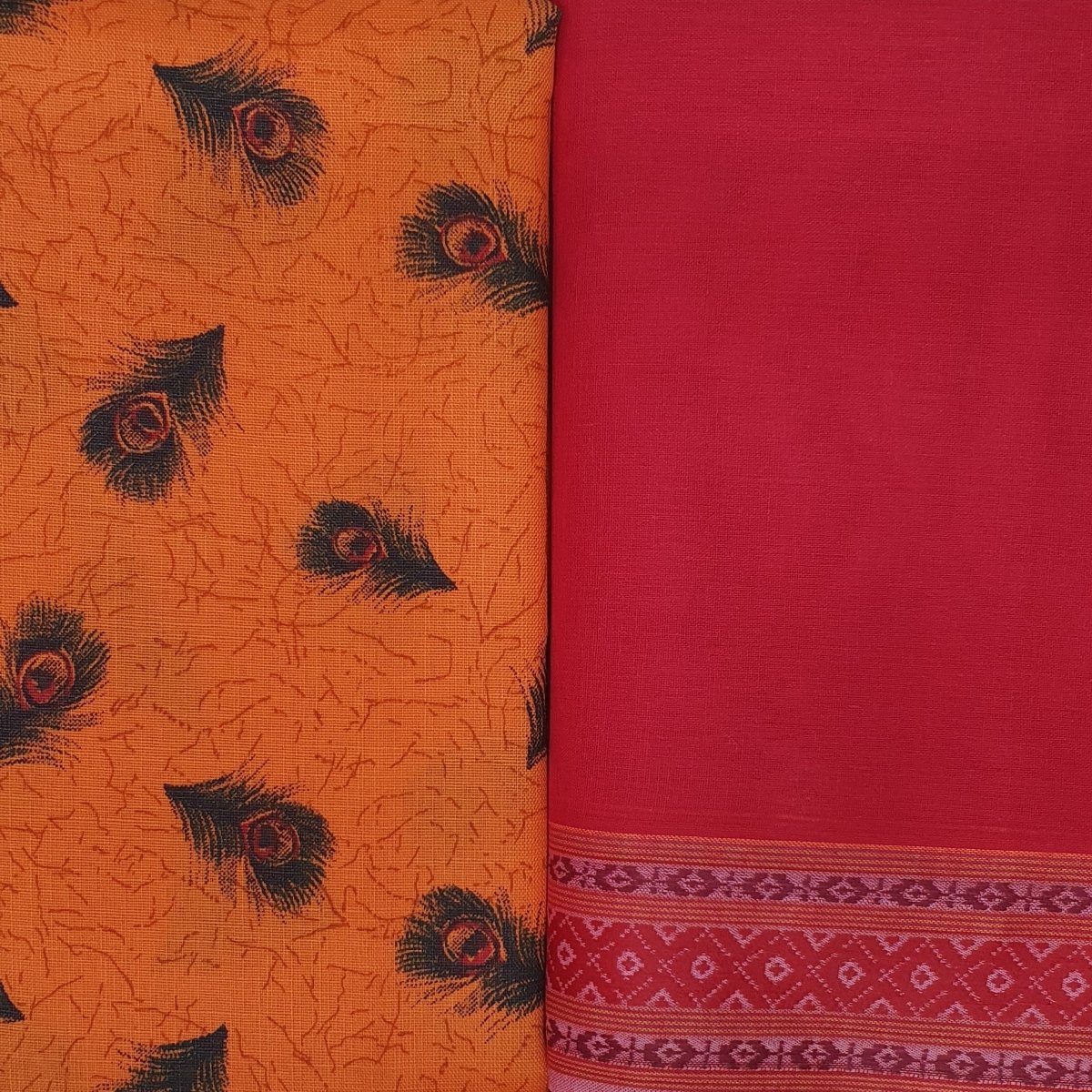 Dhoti Kurta - Bhagwat Orange Red Dhoti Kurta - Dakshina Store